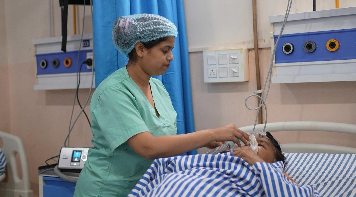 ICU ward at ANS Multispeciality Hospital in Patna
